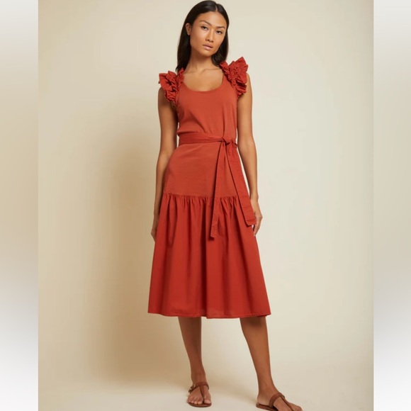 Nation LTD Dresses & Skirts - NWT Nation LTD Everleigh Maxi Dress Cayenne Women’s XL Summer Ruffle Tiered